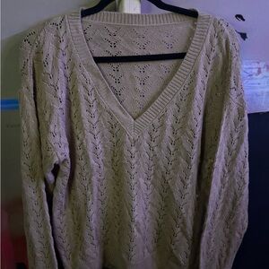 Cupshe V-Neck Sweater - Brown